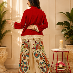 Women's Pure Cotton Digital Print Co-Ord Set with Palazzo Pants