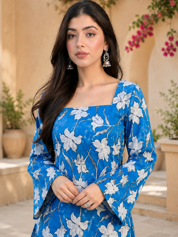 Pink Floral Printed Rayon Kurti for Women