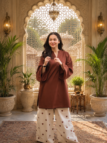 Azreen Women Cotton Blend Kurti Palazzo Set