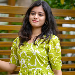 Elegant Light Green Floral Dress for Women