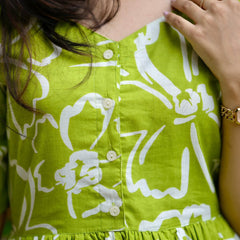 Elegant Light Green Floral Dress for Women